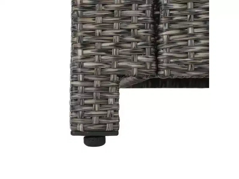 Ensemble de 4 fauteuils de jardin et table basse en osier Puerta - Teck/Noir mélangé/Gris foncé - Christopher Knight Home