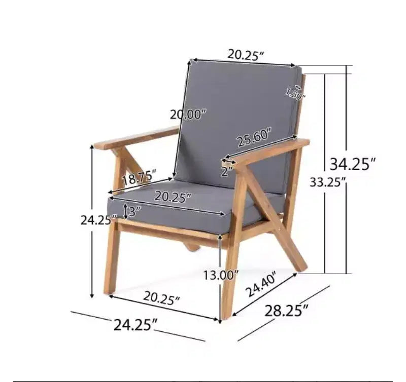 Ensemble de conversation en 8 pièces en bois d'acacia Panama avec table basse : Salon de jardin – Christopher Knight Home