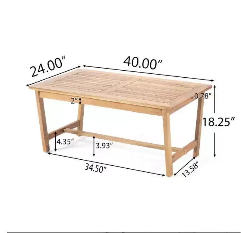 Ensemble de conversation en 8 pièces en bois d'acacia Panama avec table basse : Salon de jardin – Christopher Knight Home