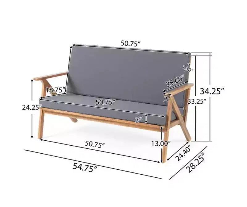 Ensemble de conversation en 8 pièces en bois d'acacia Panama avec table basse : Salon de jardin – Christopher Knight Home