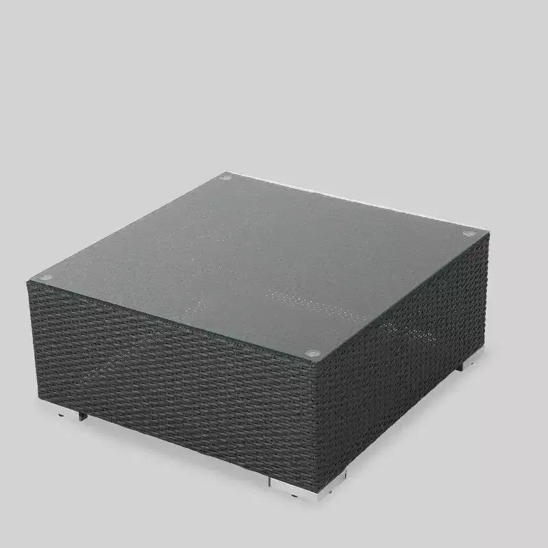 Ensemble de canapé d'angle de terrasse 10 pièces en osier Santa Rosa : Salon de jardin moderne gris, résistant aux intempéries, cadre en aluminium, coussins amovibles