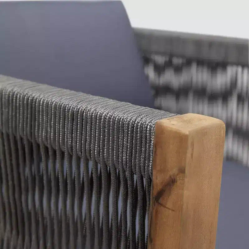 Laurel, ensemble de causeuses 2 pièces en bois d'acacia, teck/gris - Christopher Knight Home