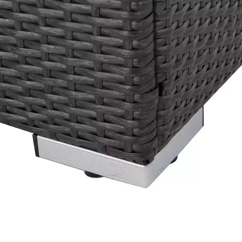 Christopher Knight Home Canapé d'angle d'extérieur 3 pièces en osier Santa Rosa gris/gris clair