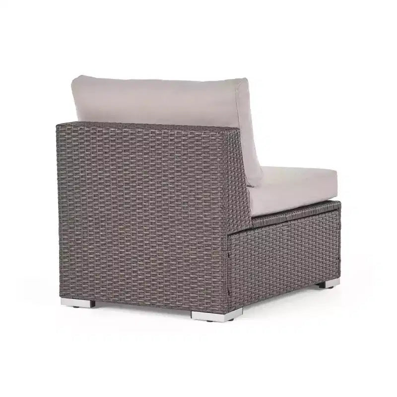 Christopher Knight Home Canapé d'angle d'extérieur 3 pièces en osier Santa Rosa gris/gris clair