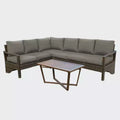 Leisure Made Augusta 5pc Wicker Sectional in Gray Fabric