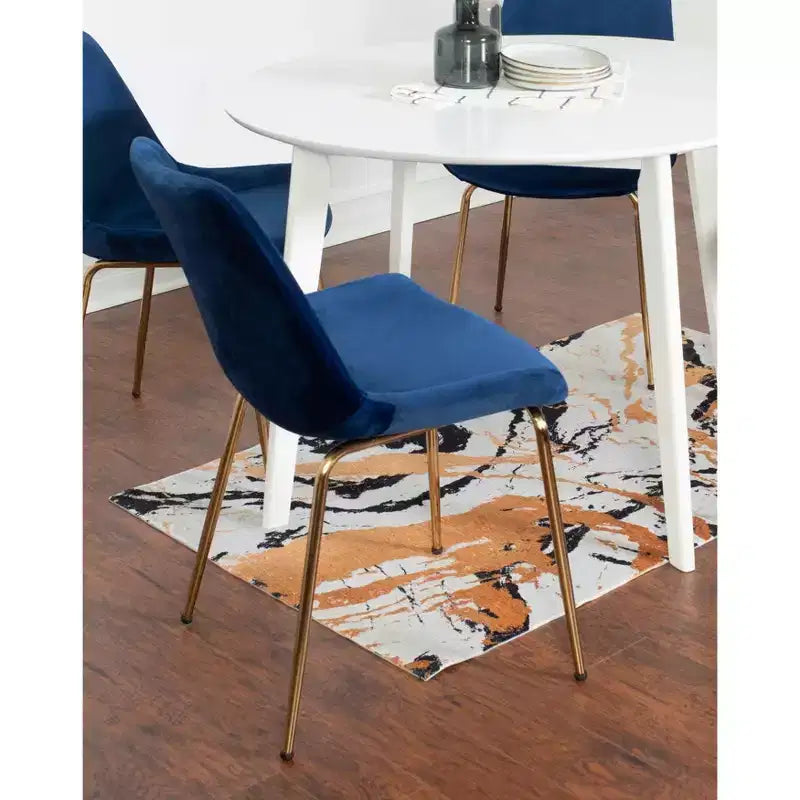 Ensemble de salle à manger 3 pièces contemporain Aufurr, table ronde blanche avec 2 chaises