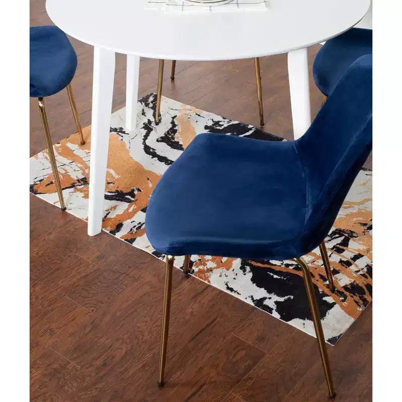 Ensemble de salle à manger 3 pièces contemporain Aufurr, table ronde blanche avec 2 chaises