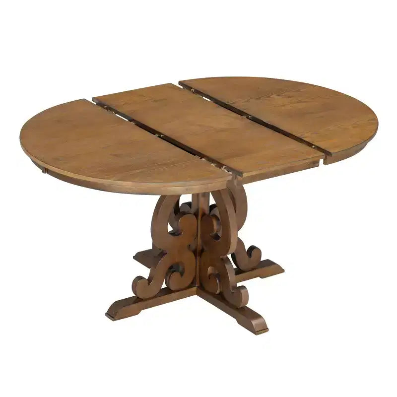 Ensemble de salle à manger extensible Whisen Retro 5 pièces avec rallonge de 16 pouces et 4 chaises rembourrées