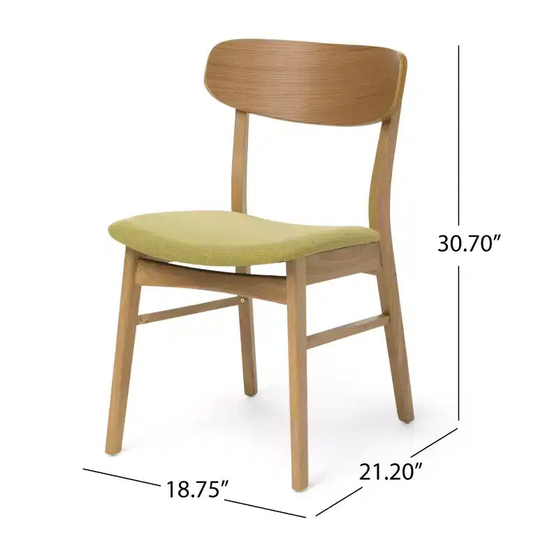 GDFStudio Alexis - Ensemble de salle à manger 7 pièces mi-moderne en tissu et bois d'hévéa rembourré