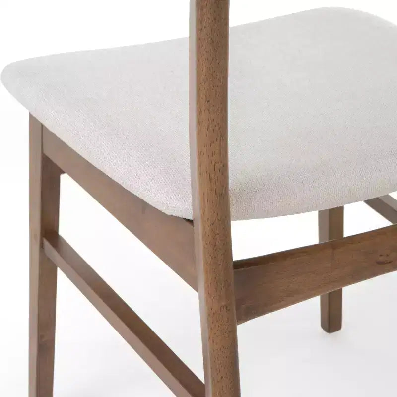 GDFStudio Alexis - Ensemble de salle à manger 7 pièces mi-moderne en tissu et bois d'hévéa rembourré