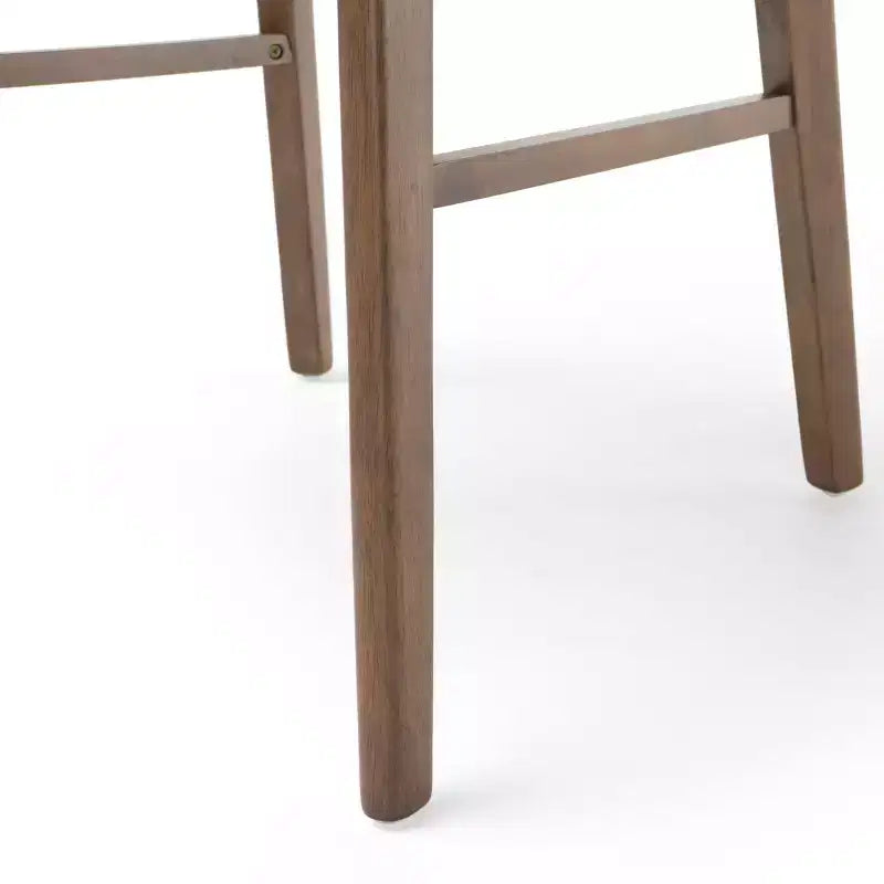 GDFStudio Alexis - Ensemble de salle à manger 7 pièces mi-moderne en tissu et bois d'hévéa rembourré