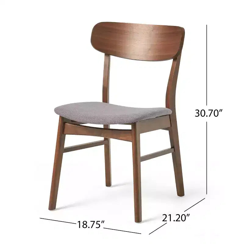 GDFStudio Alexis - Ensemble de salle à manger 7 pièces mi-moderne en tissu et bois d'hévéa rembourré