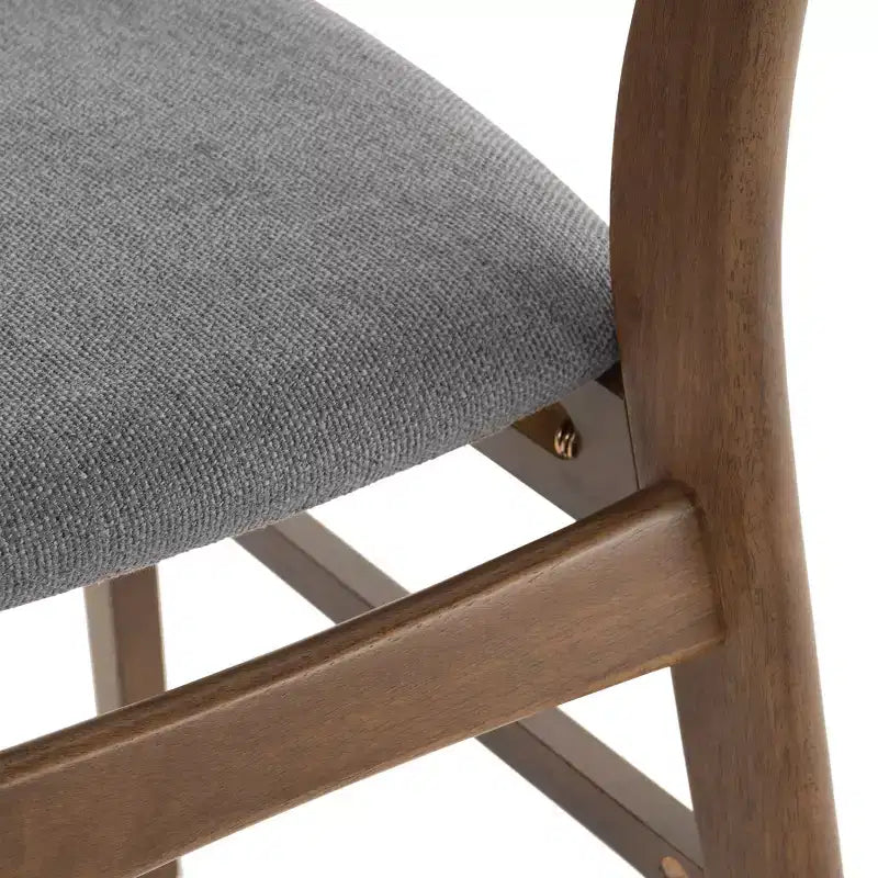 GDFStudio Alexis - Ensemble de salle à manger 7 pièces mi-moderne en tissu et bois d'hévéa rembourré