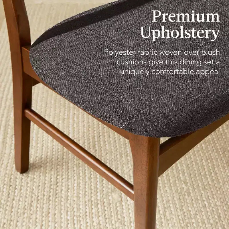 Ensemble de salle à manger 7 pièces, style moderne du milieu du siècle, avec table en bois et 6 chaises, de Best Choice Products