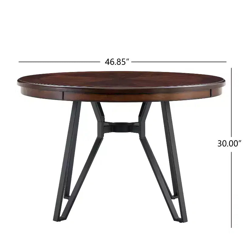 Ensemble de salle à manger Christopher Knight Home Cassius 5 pièces en bois et fer forgé