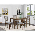 Ensemble de salle à manger moderne 5 pièces : table rectangulaire en bois avec 4 chaises rembourrées pour cuisine et salle à manger