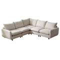 Christopher Knight Home Acker 5 Pieces Modern Upholstered Modular Sectional Sofa Set, White