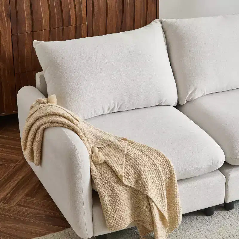 Ensemble de canapé modulaire capitonné moderne 5 pièces Christopher Knight Home Acker, blanc