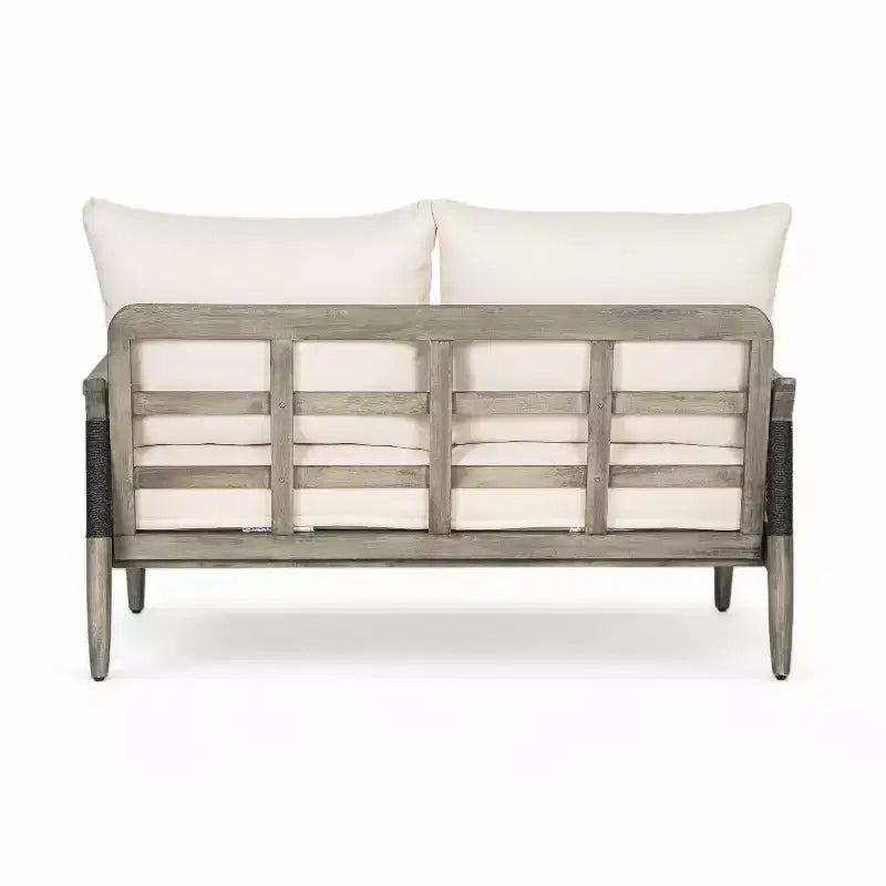 Christopher Knight Home Abell Ensemble de 2 pièces de sièges rembourrés en bois d'acacia avec corde tressée pour l'extérieur
