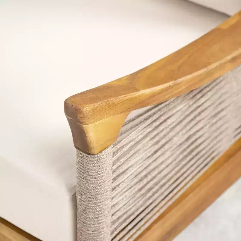Christopher Knight Home Abell Ensemble de 2 pièces de sièges rembourrés en bois d'acacia avec corde tressée pour l'extérieur