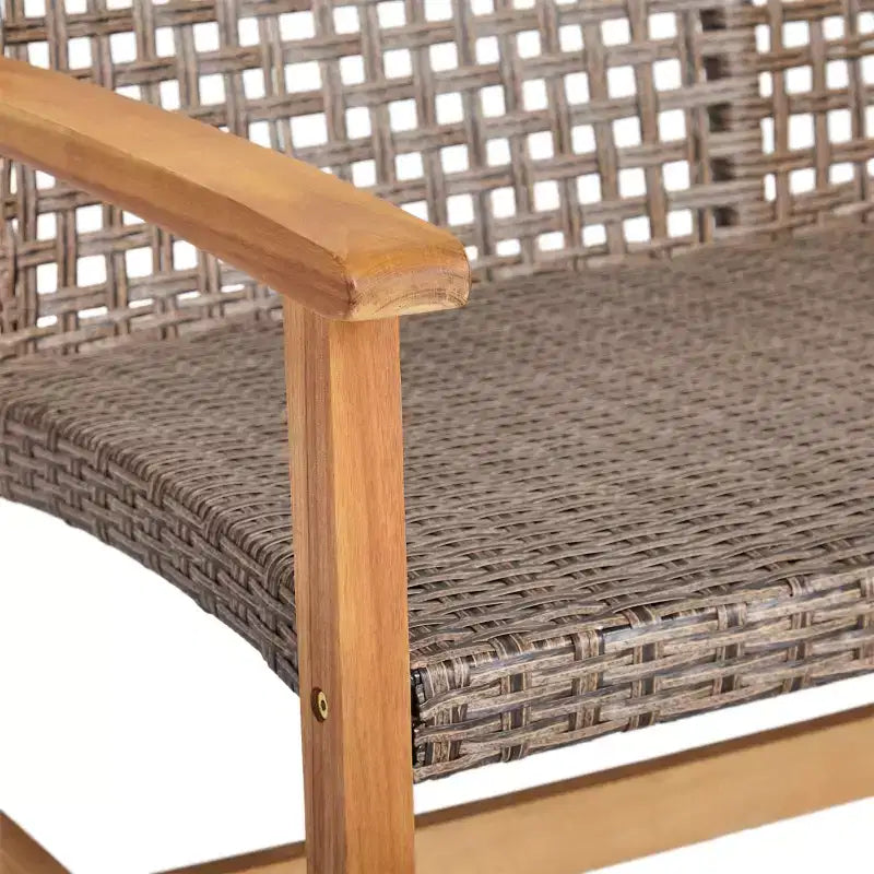 Ensemble de 5 pièces GDFStudio Jennings en bois d'acacia et osier pour salon de jardin et foyer