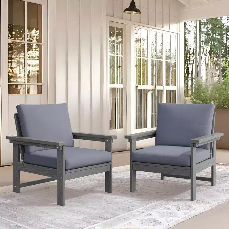 Hyleory Ensemble de mobilier d'extérieur de luxe avec coussins – Conception robuste en PEHD pour un confort optimal