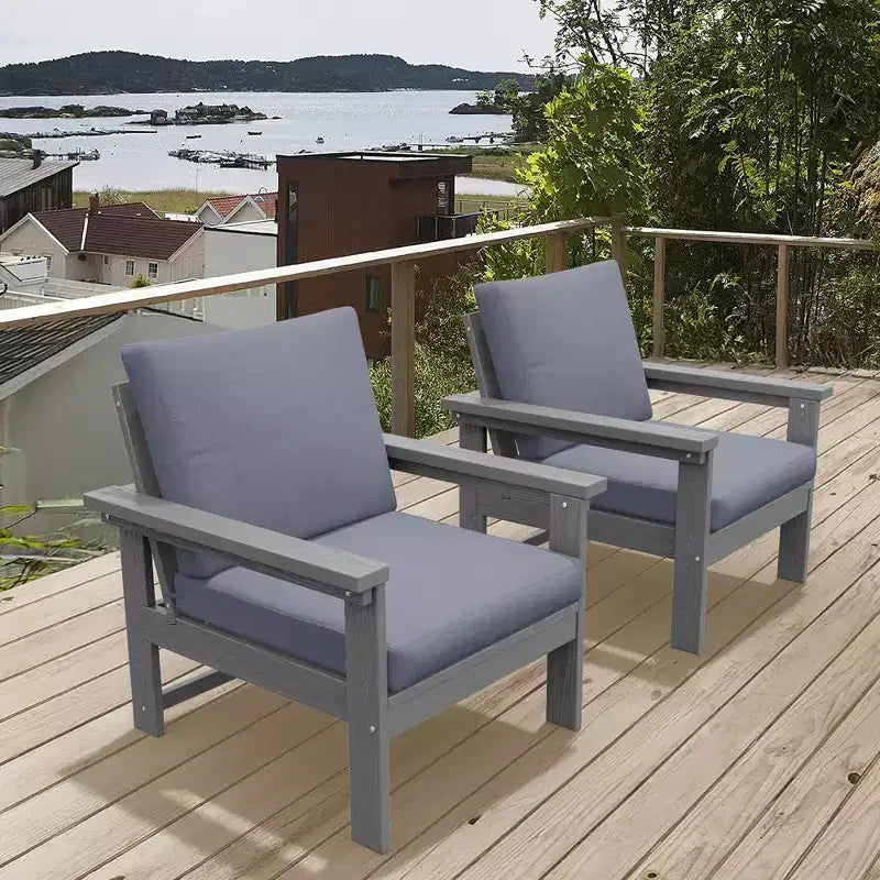 Hyleory Ensemble de mobilier d'extérieur de luxe avec coussins – Conception robuste en PEHD pour un confort optimal