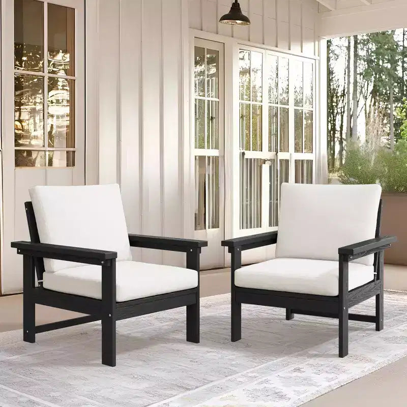 Hyleory Ensemble de mobilier d'extérieur de luxe avec coussins – Conception robuste en PEHD pour un confort optimal