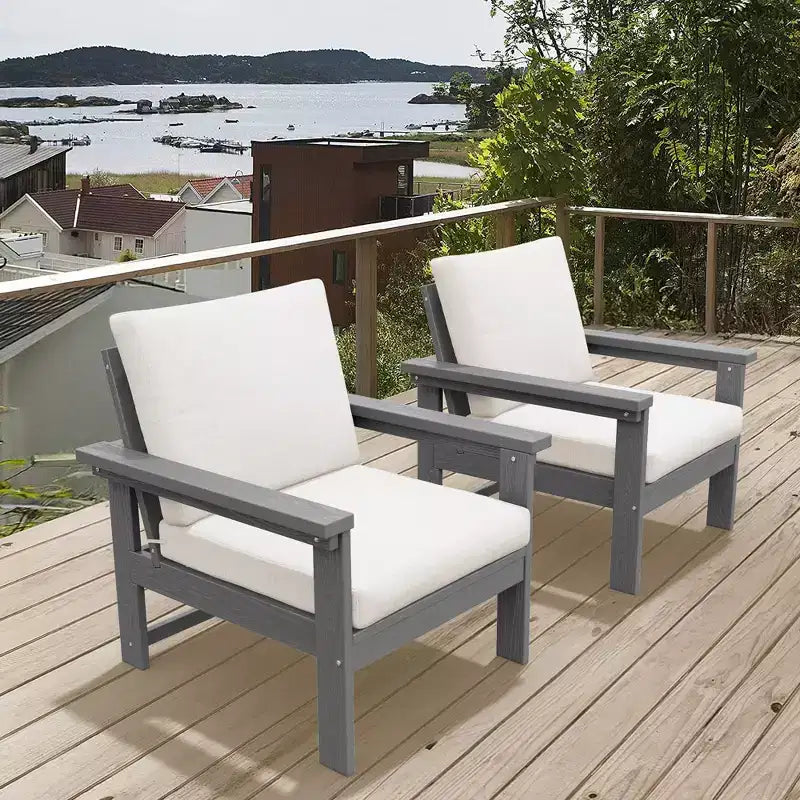 Hyleory Ensemble de mobilier d'extérieur de luxe avec coussins – Conception robuste en PEHD pour un confort optimal