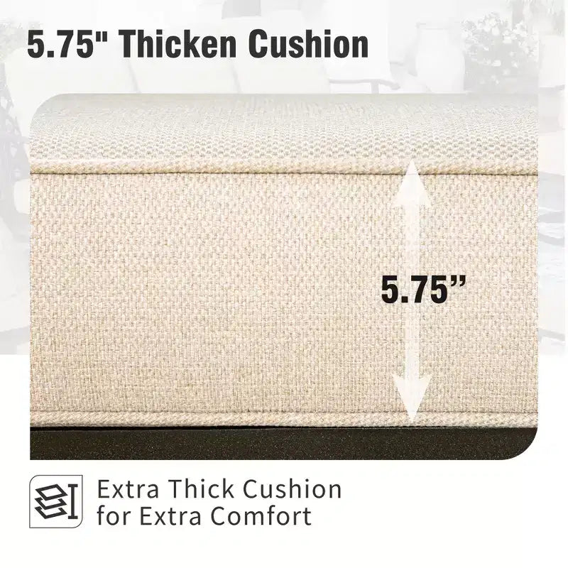 Ensemble conversationnel extérieur Captiva Designs 6 pièces avec bras et repose-pieds à dossier grillagé pour jardin, piscine, cour