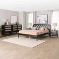Baxton Studio Florica Art Deco Black Wood Queen 5-Piece Bedroom Set