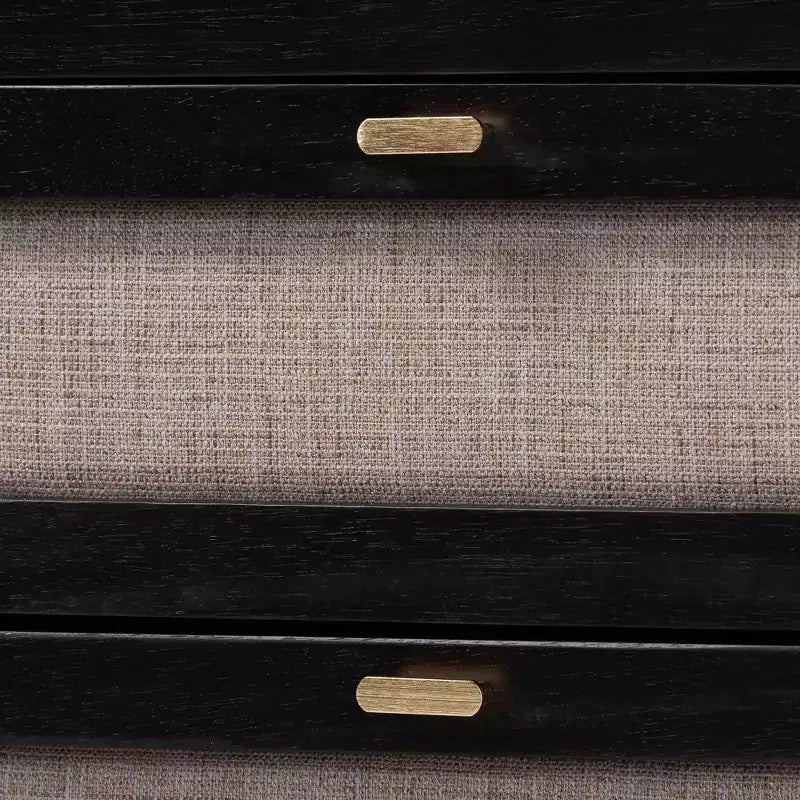 Ensemble de chambre à coucher 5 pièces Florica Art déco en bois noir Queen de Baxton Studio