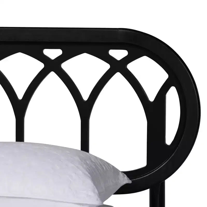 Ensemble de chambre à coucher 5 pièces Florica Art déco en bois noir Queen de Baxton Studio