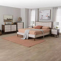 Baxton Studio Nikolai Mid-Century Channel Tufted Beige Fabric and Wenge Brown Wood 5-Piece Queen Bedroom Set