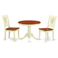 HomeStock Kitchen Nook Dining Set Round Table with 2 Chairs Modern Style