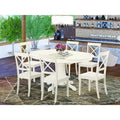 Wood 7 Piece Dining Table Set Saddle Brown Butterfly Leaf Table
