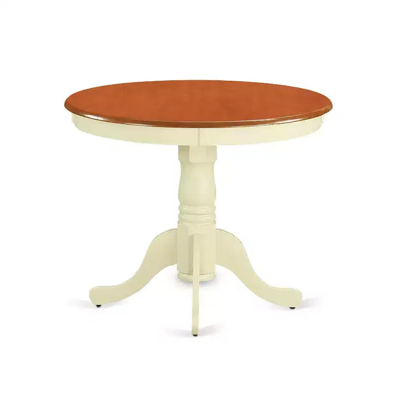 Ensemble HomeStock ANCL3 table ronde de 36 pouces et 2 chaises Cerise Crème