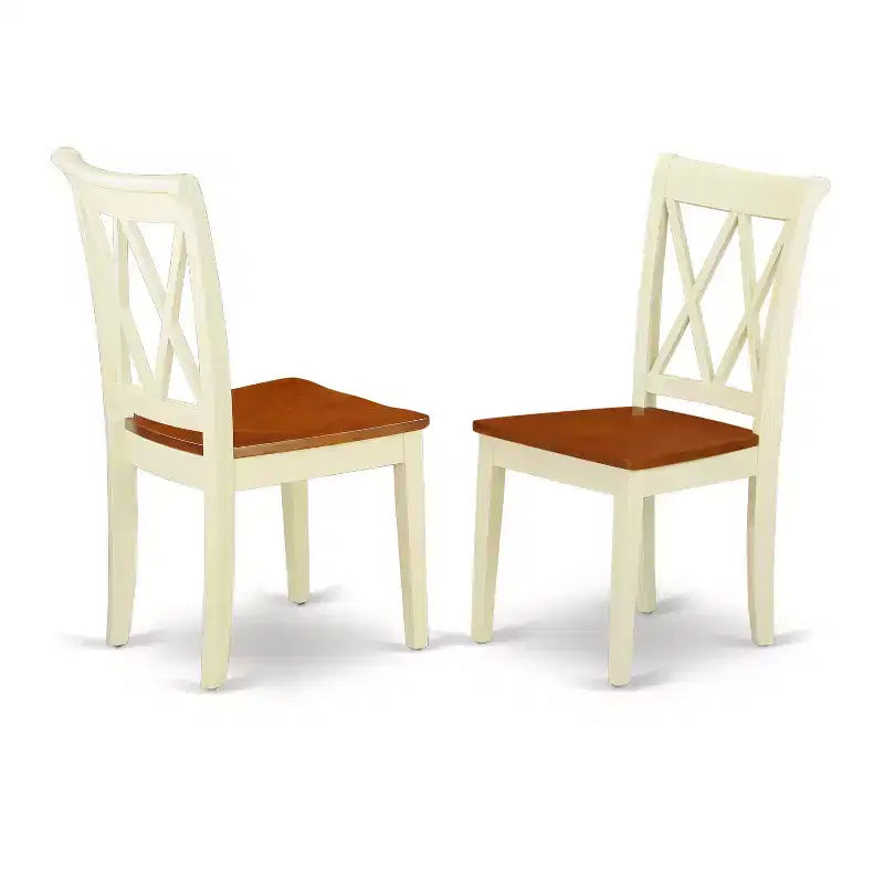 Ensemble HomeStock ANCL3 table ronde de 36 pouces et 2 chaises Cerise Crème