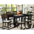 HomeStock Duda7 Blk C 7 Piece Kitchen Table Set Black Rectangle Dining Set