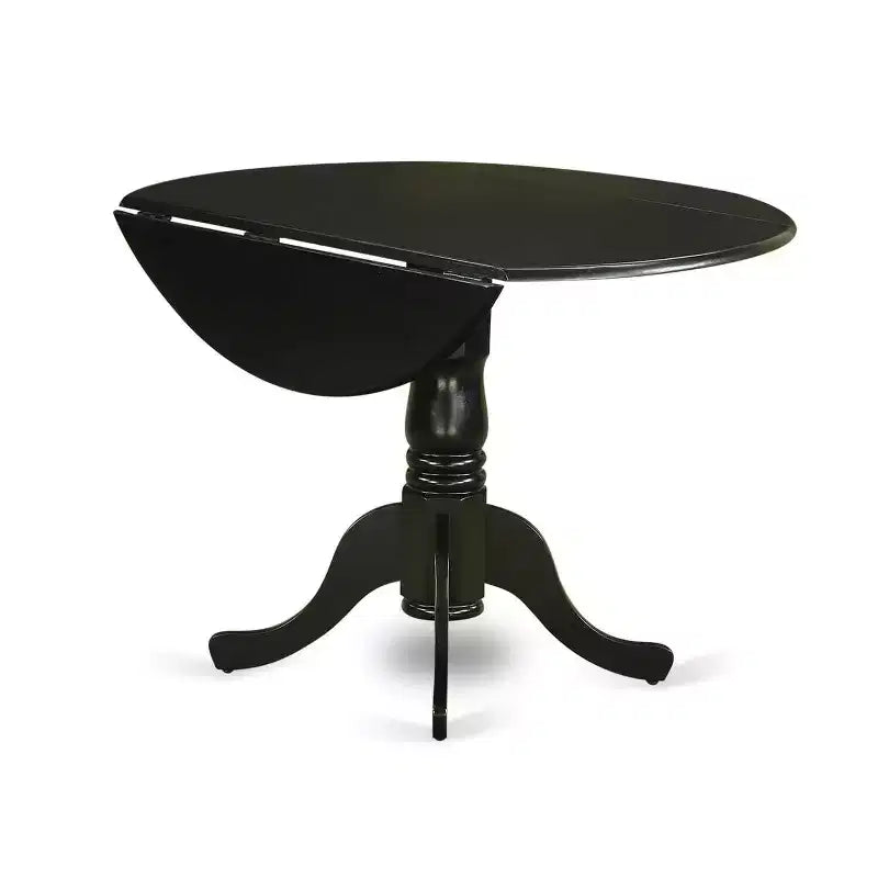 Ensemble table et chaises de salle à manger rond HomeStock, style capitonné noir