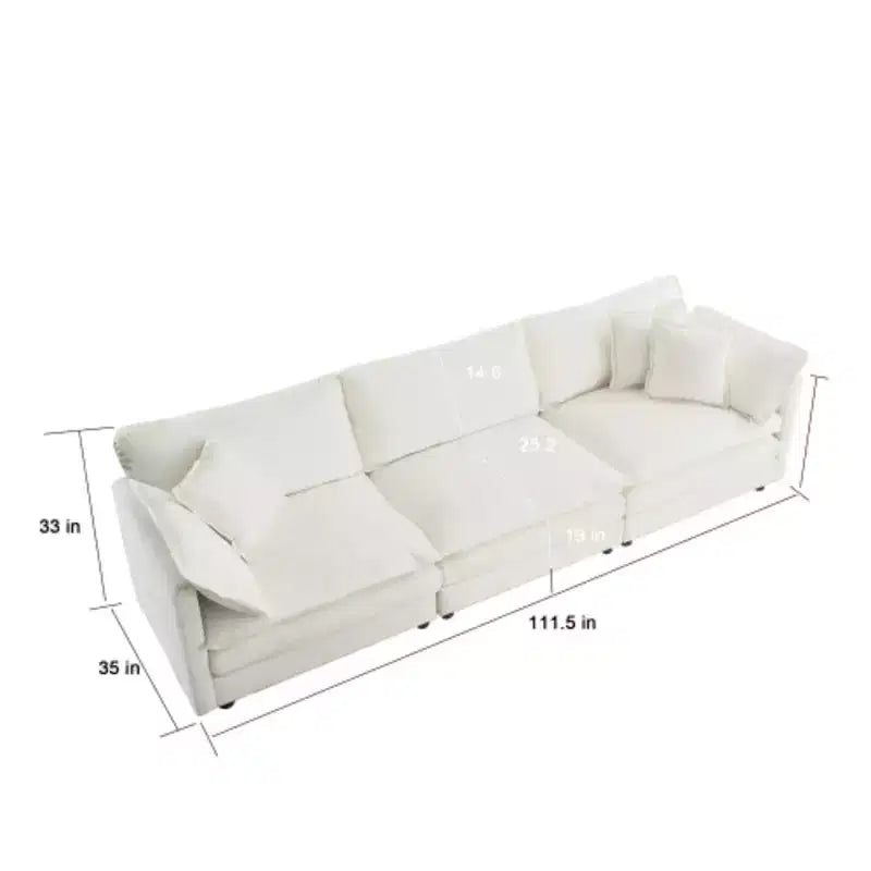Canapé moderne pour salon, ensemble de 2 canapés en chenille, canapé 2+3 places avec assise profonde