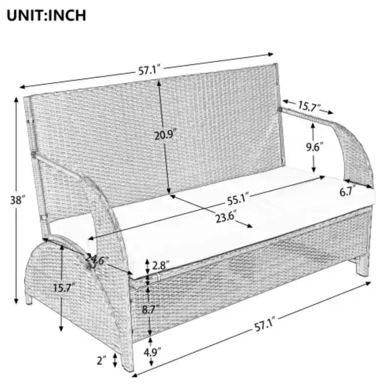 Banc de jardin transformable : 4 places, se convertit en table et chaises