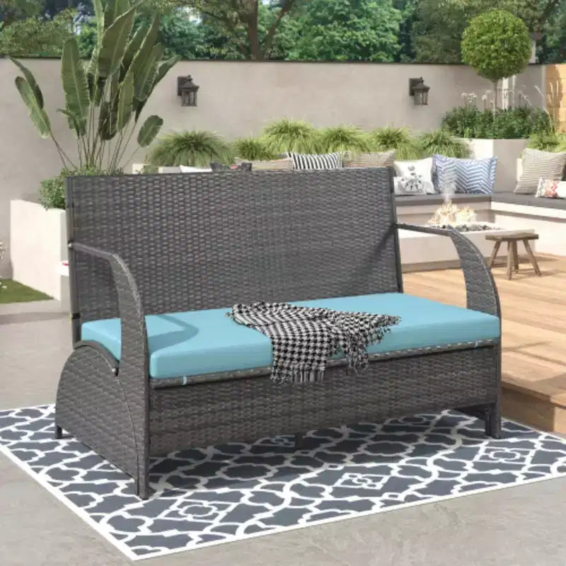 Banc de jardin transformable : 4 places, se convertit en table et chaises