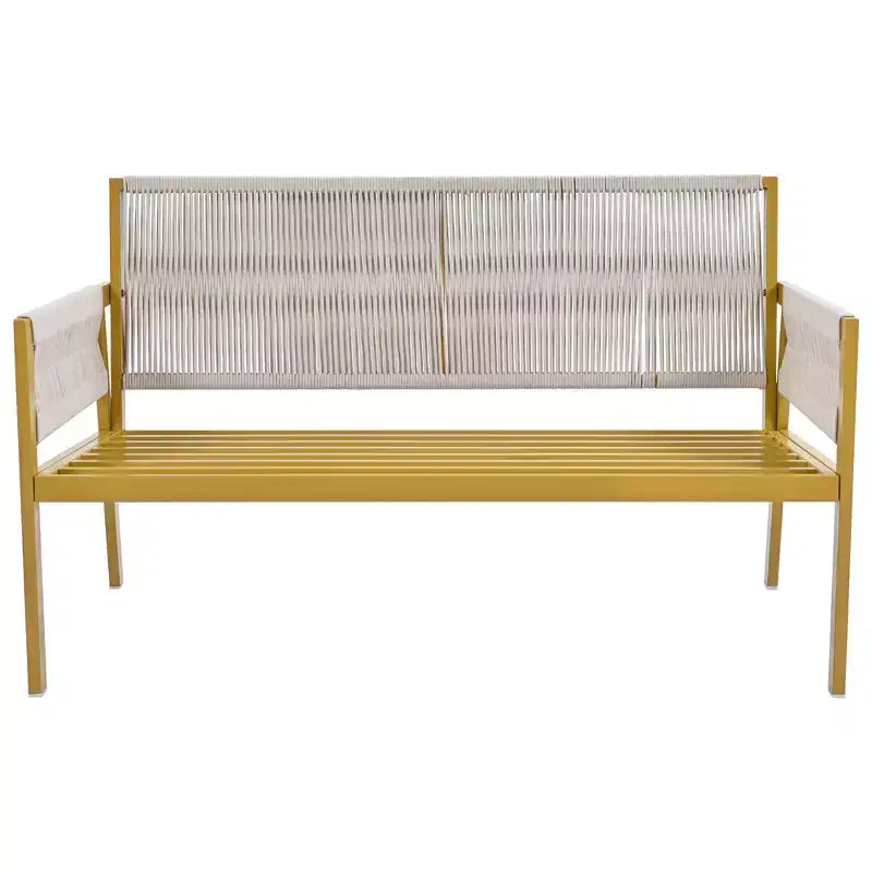 Ensemble de meubles d'extérieur 4 pièces Whisen avec table en verre trempé, salon de jardin