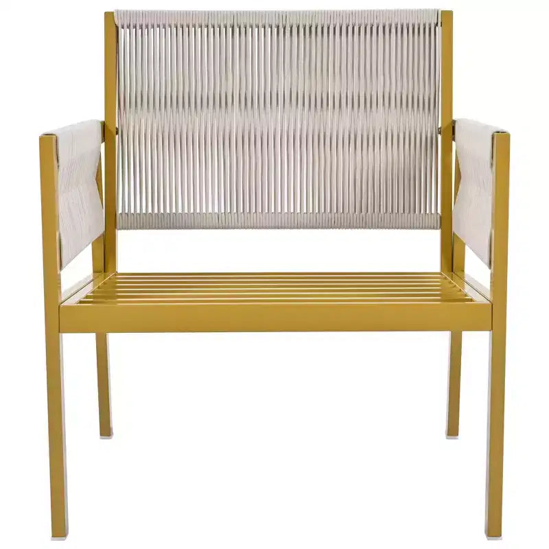 Ensemble de meubles d'extérieur 4 pièces Whisen avec table en verre trempé, salon de jardin