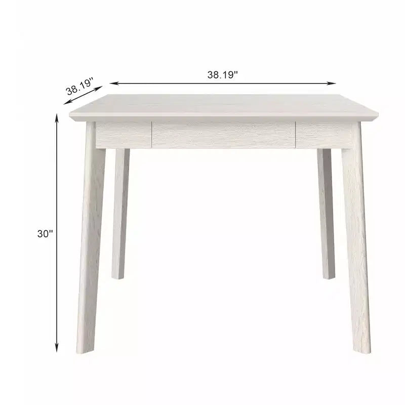 Ensemble de salle à manger 5 pièces VECELO de style ferme pour 4 personnes, table carrée en bois d'hévéa et 4 chaises de salle à manger rembourrées, gris
