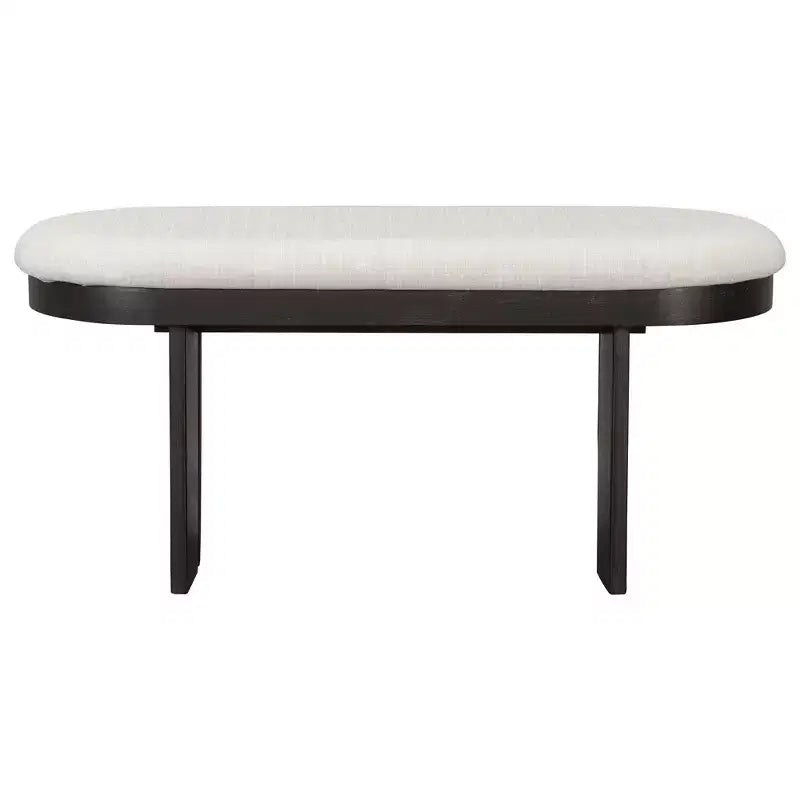 Ensemble table de salle à manger 6 pièces avec chaises rembourrées et banc, style rustique fermier, naturel/espresso-ModernLuxe