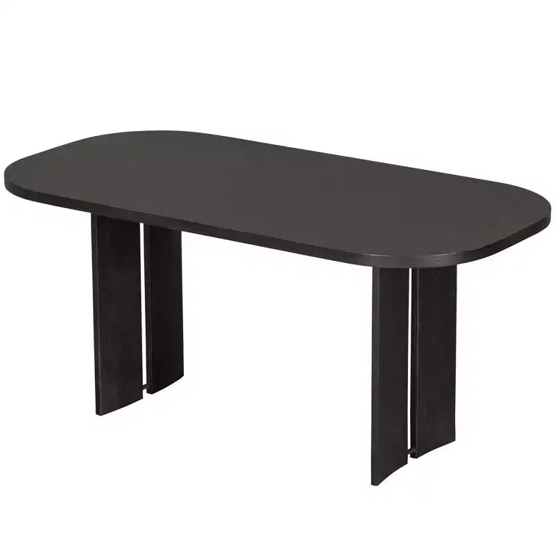 Ensemble table de salle à manger 6 pièces avec chaises rembourrées et banc, style rustique fermier, naturel/espresso-ModernLuxe
