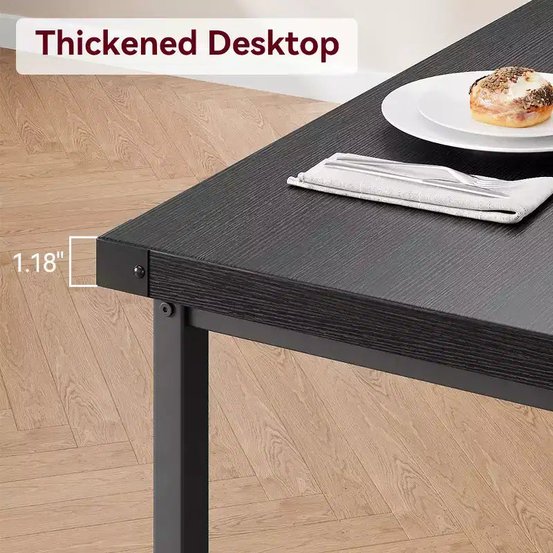 Ensemble table à manger pour 4, table de cuisine avec 2 bancs en métal et bois, ensemble de table à manger rectangulaire, pour petit espace, appartement, studio