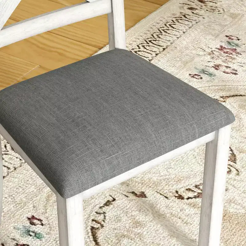 Ensemble de salle à manger extensible VECELO rustique 6 pièces, table en bois d'hévéa avec 4 chaises de salle à manger rembourrées sans accoudoirs et banc pour cuisine, gris